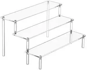 Acrylic Display Stand Wear Resist Ladder Shelf Model Holder Decor Rack (3 Tier)