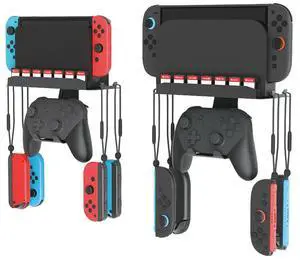 For NS2 Oled Organizer Shelf Base Kit with Hook & 7Card Slots Game Console Organizer Host Stand Gift for Friend