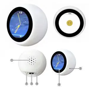 AI Voice Chat Robot Multi-Function Desktop Robot LCD Display Mini Robot Tabletop Ornaments 1.28in for Home Office