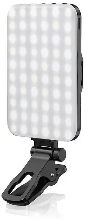 60 LED Video Lamp 3 Light Modes 10-Level Brightness 2200mAh Rechargeable 2500K-6500K for Phone Webcam Laptop Photo Makeup