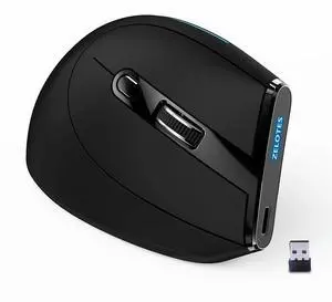 ZELOTES Ergonomic Vertical Mouse 2400 DPI Adjustable F-36A Wireless Rechargeable Mice Desktop Computer Accessories