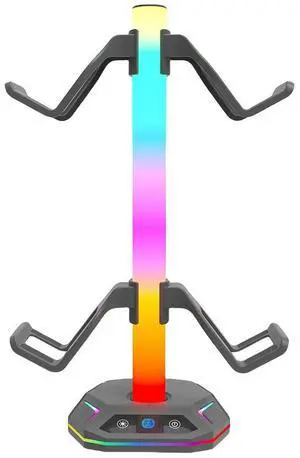 RGB Headset Stand 9 Light Modes Controller Holder w/ USB +Type C Charging +USB Data Ports for Desk for PS5/PS4/Xbox/Switch Pro