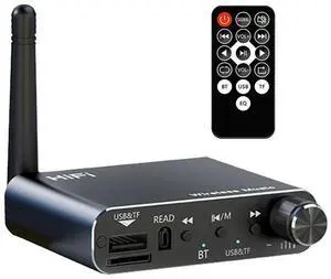 BT 5.4 Audio Receiver 3.5mm AUX Wireless Stereo Music Adapter Support U-Disk Playback TF Card Music Receiver for Car/Home Stereo