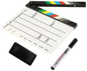 Acrylic Regarding Clapperboard Clapper Board Dry Erase Director Cut TV Movie Film Action Slate Clap Handmade Cut Prop