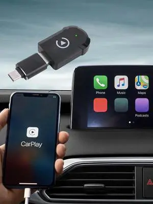 Wired To Wireless Carplay & Android Auto 2 in 1 Dongle USB Plug and Play Mini Adapter Bluetooth-Compatible 5.0 Auto Connect