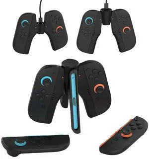 4 In 1 Game Controller Charger LED Indicator Small Handle Charging Base Space-Saving Gamepad Charging Station for NS Accessories