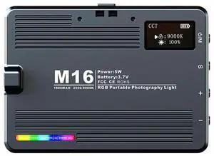 3000-9900K 1500mAh LED Video Light Dimmable Photography Fill-in Lamp RGB Camera LED Panel Light for Photography Video Conference