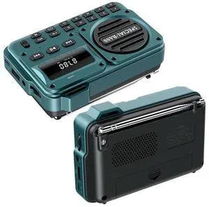 Portable Digital FM Radio Rechargeable BT 5.4 Radio Speaker with LED Display for Home Travel Gifts for Seniors Elderly