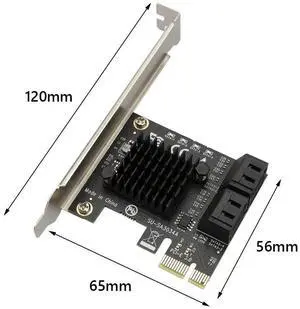 4 Port SATA III to PCIe PCI Express 3.0 X1 6Gbps Expansion Card Adapter Extension Cable Adapter Card for HDD Image Card