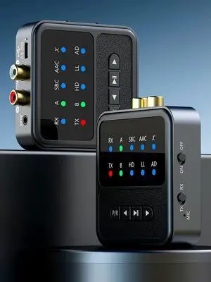 Bluetooth-Compatible Transmitter Receiver LED Display Bluetooth-Compatible 5.4 Adapter Wireless BT Receiver for TV/Car/PC