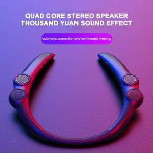 Bluetooth-compatible Speaker Hang Neck Wireless Stereo Bass Portable Wearable Player Speakers for Sports