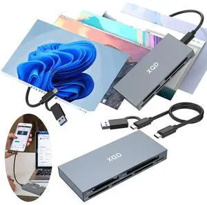 6 in 1 All In One Card Reader 10Gbps XQD/SD/TF/MS/XD/CF Reader Multi Memory Card Reader USB C USB 3.0 for PC Laptop Accessories