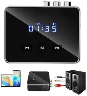 BT 5.4 Receiver Transmitter AUX 3.5mm Jack RCA Optical BT Audio Adapter BT Adapter for TV/Car/PC/Home Stereo/Speakers