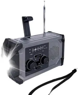 Hand Crank Emergency Radio Solar Powered Radio with LED Flashlight SOS Alarm Solar Radio for Outdoor Camping and Emergency