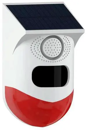 Solar Motion Sensor Alarm Remote Control Security Infrared Siren 120dB Sound Infrared Alarm System Waterproof for Home Farm Yard
