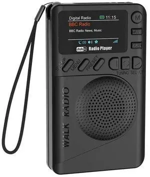 2025 Mini Pocket Radio DAB FM Digital Radio BT5.0 MP3 Player 1.47" Color Screen 1000mAh USB-C Radio Speaker for Walking Running