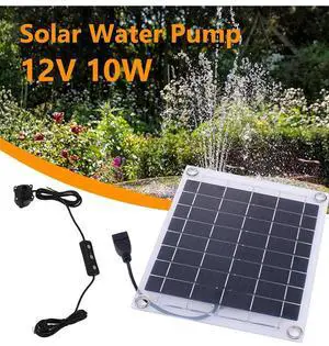 12V 10W Solar Water Pump Garden Decoration Mini Water Sprinkler Sprayer with Adjustment Switch Fountain Panel Pump Kits for Pool