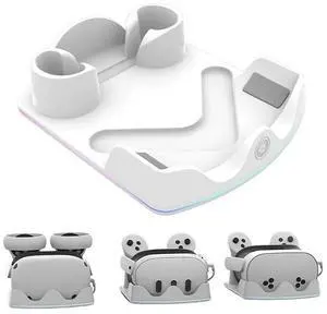 Charging Dock for Quest 3S VR Charging Station Headset Display Stand and Controller Mount for Quest 3S/3/2 VR Headset