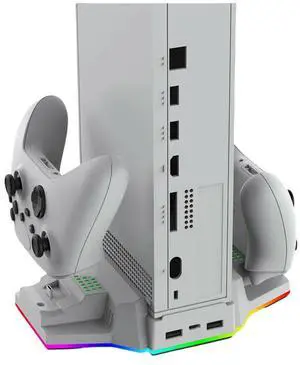 RGB Cooling Stand Dual Controller Charger Station Dock with USB 2.0 Port Cooling Fan & Charging Stand for Xbox Series X Console