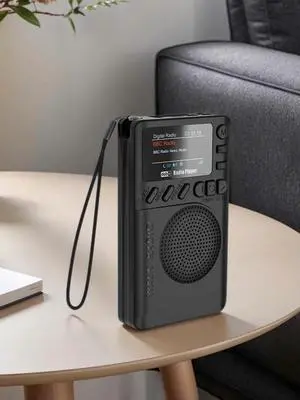 Mini DAB FM Digital Radio with Headphone Jack Color Screen Pocket Radio Rechargeable MP3 Playback Speaker for Running Sports
