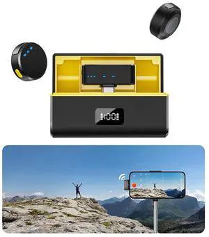 Wireless Lavalier Microphone with Magnetic Clip Wireless Microphone with Noise Cancellation Mini Microphone for Video Recording