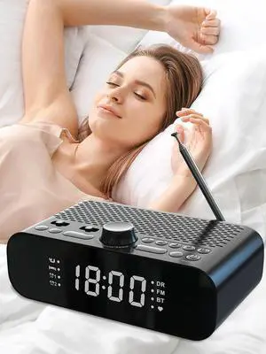 Portable DAB FM Radio BT LED Display Digital Radio Operated Radio Rechargeable Clock Radio for Home Outdoor Gift