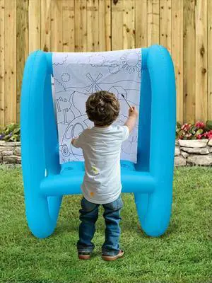 Outdoor Inflatable Easel PVC Washable Creative Coloring Drawing and Painting Art Easel Drawing Board Paint & Play Backyard Easel