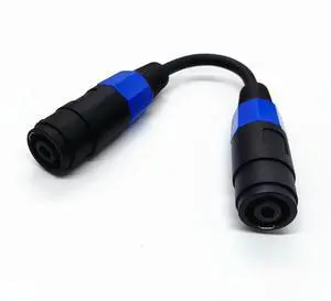 Speakon Female to Female Connector Jack 2 Pole Straight Coupler Cable for Speaker/Amp 0.2m