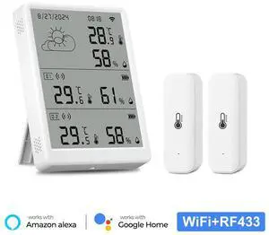 Wireless Weather Station Digital Room Thermometer Indoor Outdoor Hygrometer Temperature Humidity Monitor for Indoor and Outdoor