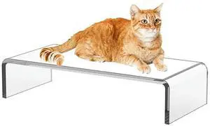 Acrylic Monitor Stand Computer Stand Desk Clear Computer Monitor Stand for Home Office Printer TV Screen Keyboard