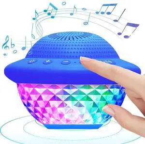 Floating Pool Speaker Bluetooth-Compatible Speakers IPX7 Waterproof UFO Shaped Pool Speaker Stereo Sound for Shower Bathtub