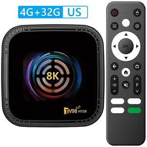 Android 14 TV Box 4G 32G Media Player 8K HD Android Box with Remote (US)