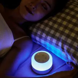 White Noise Machine with Night Light Desktop White Noise Machine Portable Touch Adjustable USB Rechargeable for Home Travel