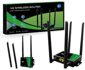 Router with SIM Card Slot 4 Antennas 4G Wireless Router 150Mbps Firewall Protection Home Router for Home Office