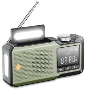 10000mAh Hand Crank Emergency Radio AM/FM/WB Weather Radio with Power Bank SOS Alarm Flashlight Reading Lamp Solar Radio