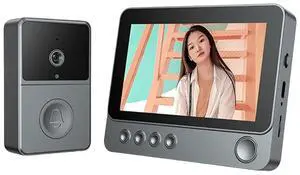 2.4G Video Monitoring Doorbell 4.3 Inch IPS Screen Door Bell Intercom System Night Vision Doorbell with Camera Monitor for Villa