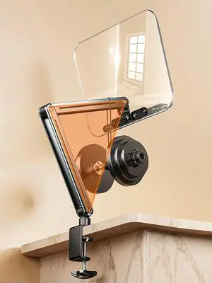 Acrylic Book Stand with Elastic Page Clips Foldable Book Support Adjustable Height Collapsible Desktop Riser Stand for Reading
