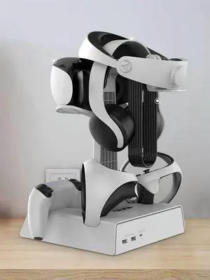 Charging Dock with RGB Light Controller Mount Dual USB Port Headset Stand for Play Station 5 VR2 Headset
