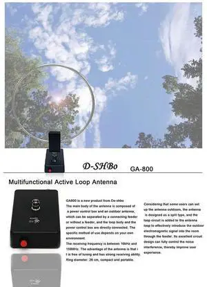 Circular Antenna 10KHz-159MHz Donut Antenna HF Active Loop Antenna Small Loop Shortwave Antenna for GA800 Radio Indoor Use