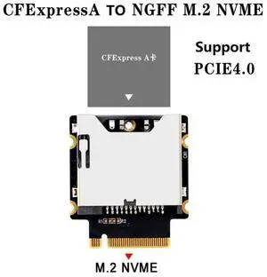Cfexpress Type-A To NGFF M.2 Nvme M-Key Extension Adapter Card Support Pcie 3.0 4.0 X1 Black+Silver PCB+l