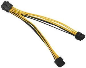 CPU 8Pin Female 1 To 2 Male 4+4Pin Y Splitter Power Supply Cable Cord 18AWG 20CM
