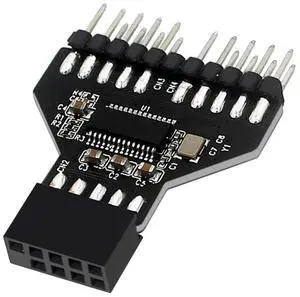 Motherboard USB2.0 9Pin Header Splitter USB2.0 9 Pin to USB3.0 19Pin Conversion Adapter Extension Cable Adapter for RGB Lamp Fan