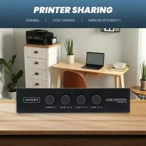 est Mini 4 Ports USB Printer Sharing Share Switch Splitter Box Hub est Mini 4 Ports USB Printer Sharing Share Switch Splitter Box Hub
