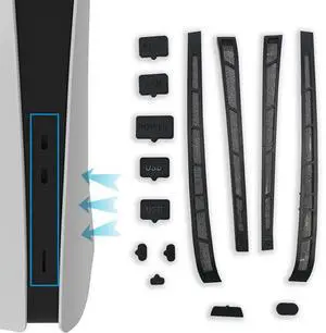 12 in 1 Silicone Dust Plugs Set Dustproof Plug Anti-dust Cover for PS5 Slim for 5 Slim Console Accessories Pack