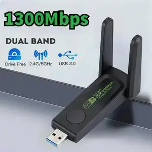 1300Mbps USB3.0 Adaptateur Double Bande 2.4G 5Ghz Sans Dongle Antenne USB Ethernet Carte Adapter 1300Mbps USB3.0 Adaptateur Double Bande 2.4G 5Ghz Sans Dongle Antenne USB Ethernet Carte Adapter
