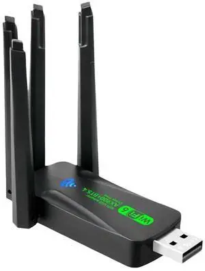 6 USB Adapter AX900 2.4G 5Ghz Bluetooth5.4 Dongle 4 Antenna MU-MIMO Wireless Card Receiver For PC/Laptop