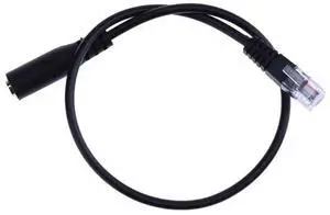 Black 3.5mm Headset Earphone Audio Cable Female to RJ9 Jack Adapter Convertor PC Headset Telephone
