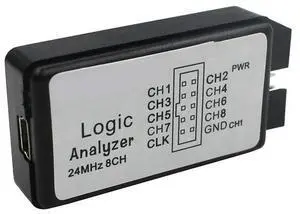 USB Logic Analyzer Device With 12PCS 6 Colors Test Hook Clip Set USB Cable 24Mhz 8 Channel UART IIC SPI Debug USB Logic Analyzer Device With 12PCS 6 Colors Test Hook Clip Set USB Cable 24Mhz 8 Channel UART IIC SPI Debug