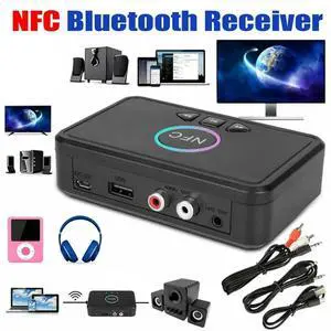 Bluetooth Adapter NFC BT5.0 Wireless Audio Receiver Transmitter 3.5Mm Jack AUX 2 RCA Stereo Sound For Speaker Headset