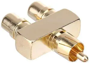 RCA AV Audio Video Splitter Adapter 1 Male to 2 Female Converter Connector